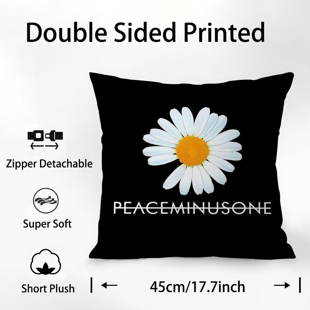 Daisy P-PEACEMINUSONE Pillow Case Plush Fabric Soft Double Sided Print Sofa Cushion Cover Throw Pillow Covers
