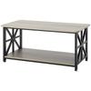 40" Farmhouse Coffee Table Rectangle Table with Open Storage Compartment