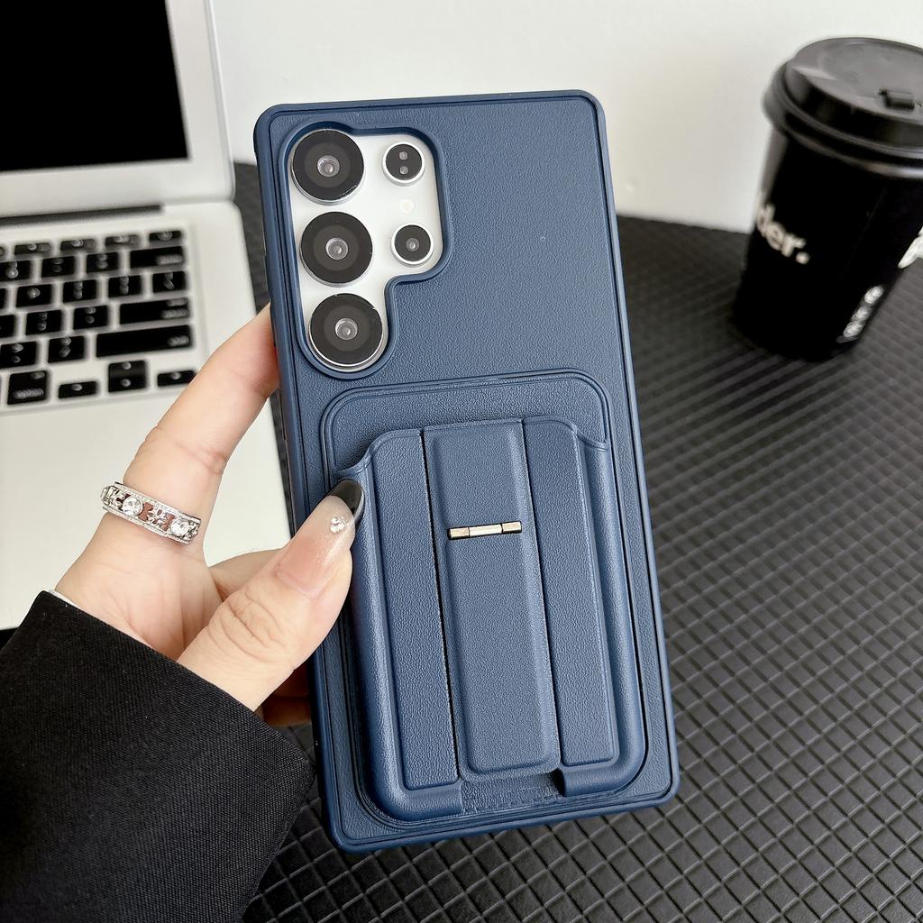 Business Solid Color Magnetic Card Slot Holder Leather Case For Samsung S26 Ultra S25 Plus S24 A26 A17 Shockproof and Drop-resistant Cover