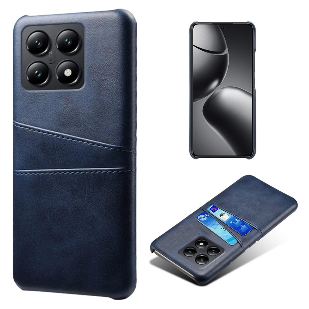 For Xiaomi 14T Case Dual Card Slots PU Leather+Hard PC Phone Cover