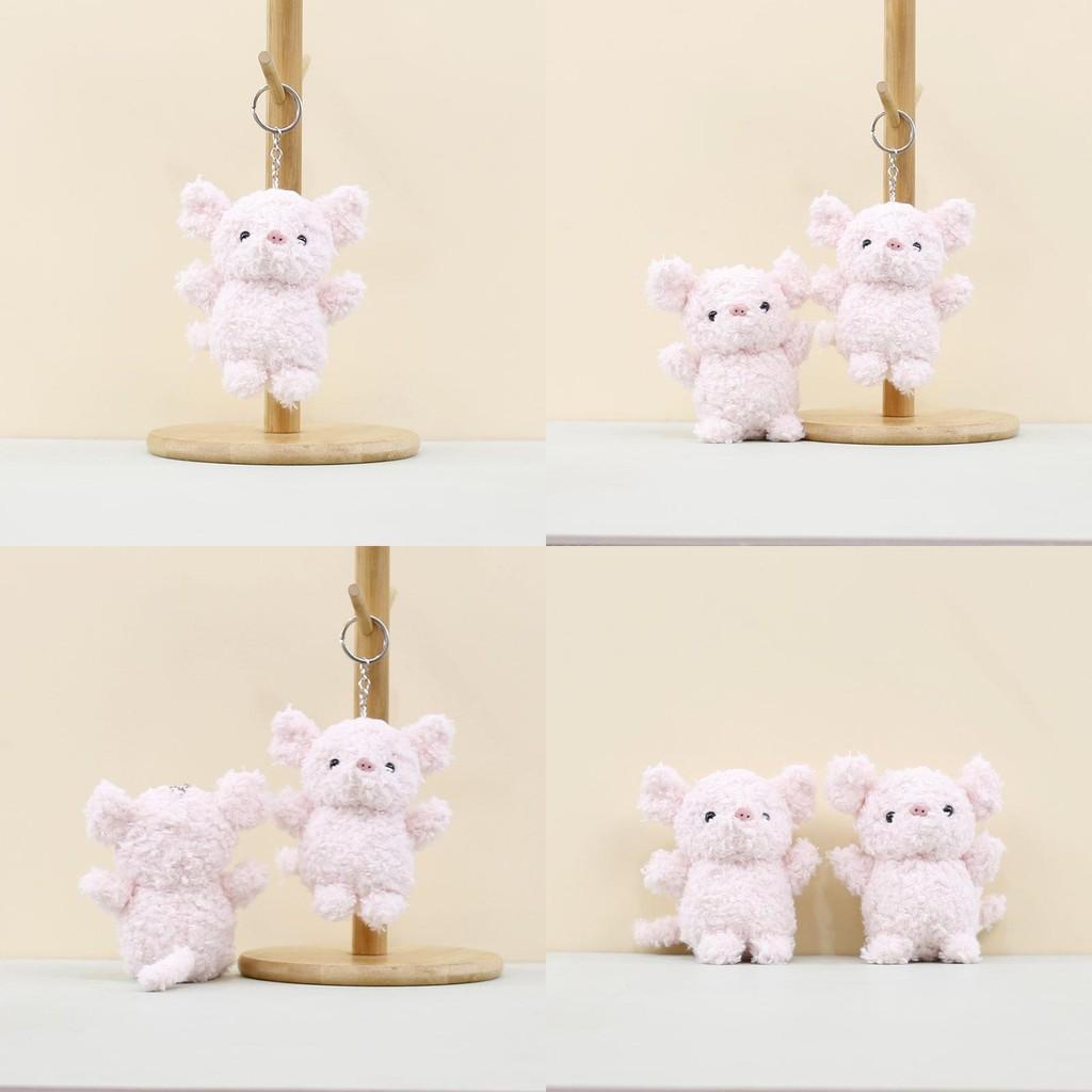 Adorable Cute Pig Plush Keychain Toy Soft Coral Fleece Pig Doll Key Ring Accessory