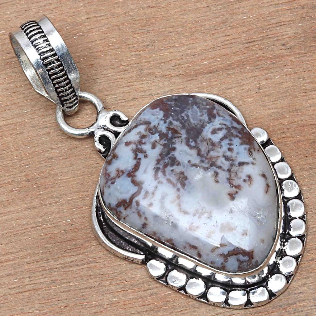 Pendant Designer Jasper Gemstone Valentine'Day Gifted Silver Jewelry 2.25"