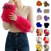 Stylish Plush Cuff Sleeves 1 Pair Faux Fur Wrist Cuffs for Women Fluffy Fox Arm Elegant Winter Accessories Warmers with Satin Lining Warm