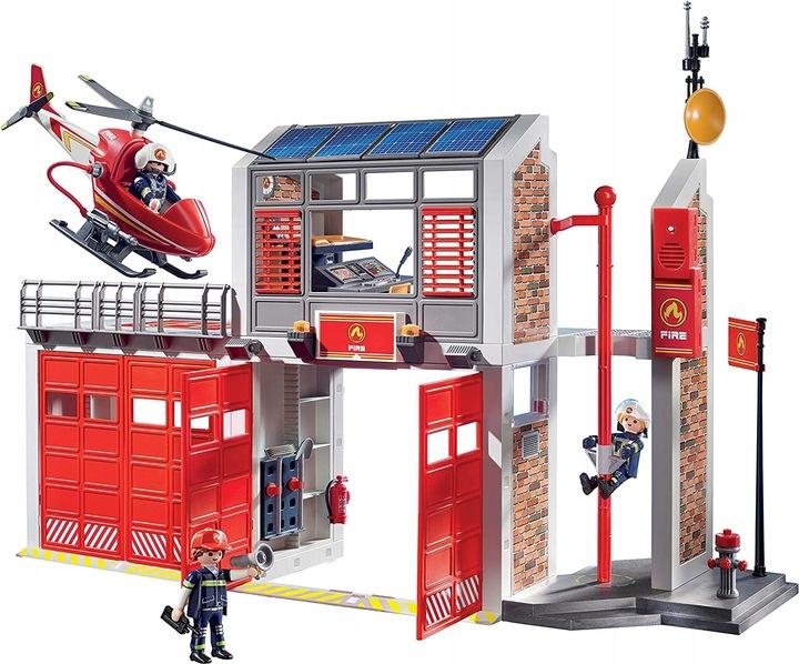 Playmobil Duża Remiza Strażacka 9462 Helikopter Efekty Dźwiękowe Strażak