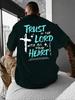 Summer Men's Letter Print TShirt Cotton Breathable Streetwear Oversized Loose Casual Trendy Crew Neck Short Sleeve