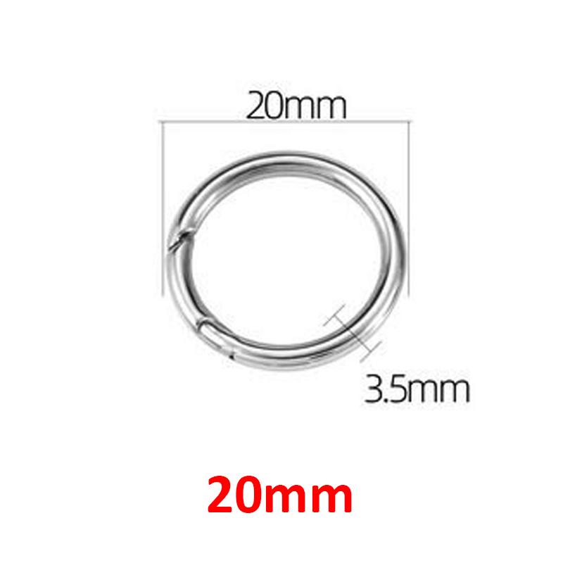 2pcs/1pc Stainless Steel Keyring Spring Clasps for Keychain Key Holder Polishing Openable Round Ring Carabiner Jewelry DIY