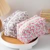 Floral Makeup Bag Large Capacity Organizer With Zipper For Travel And Home Use