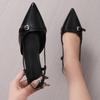 Fashion Women High Heels Sandals New Summer Pointed Patent Leather Mid-heel Overhead Sandals Women Retro Skinny Heel Back Shoes Women