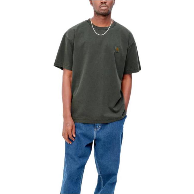 Carhartt WIP FW22 Solid Short Sleeve T-Shirt Men Tops Military-Green I030780_0WH_GD