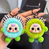 Customized Bow-knot Briquettes Car Keychain Pendant Imitation Rex Rabbit Fur Exquisite Doll Cartoon School Bag Pendant