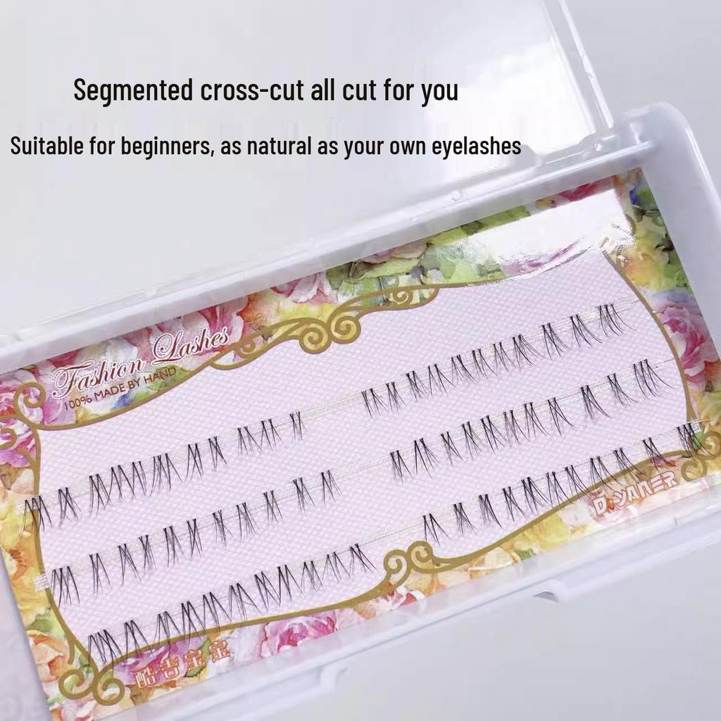 Cool Ji Baby Natural Cross V-Shape Cluster Eyelashes