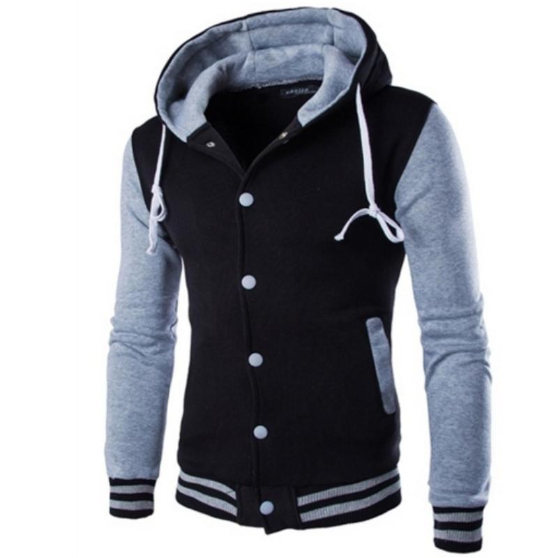 Spring Autumn Men's Hoodies Jacket Boy Baseball Hoodies Coat Fashion Streetwear Slim Jacket
