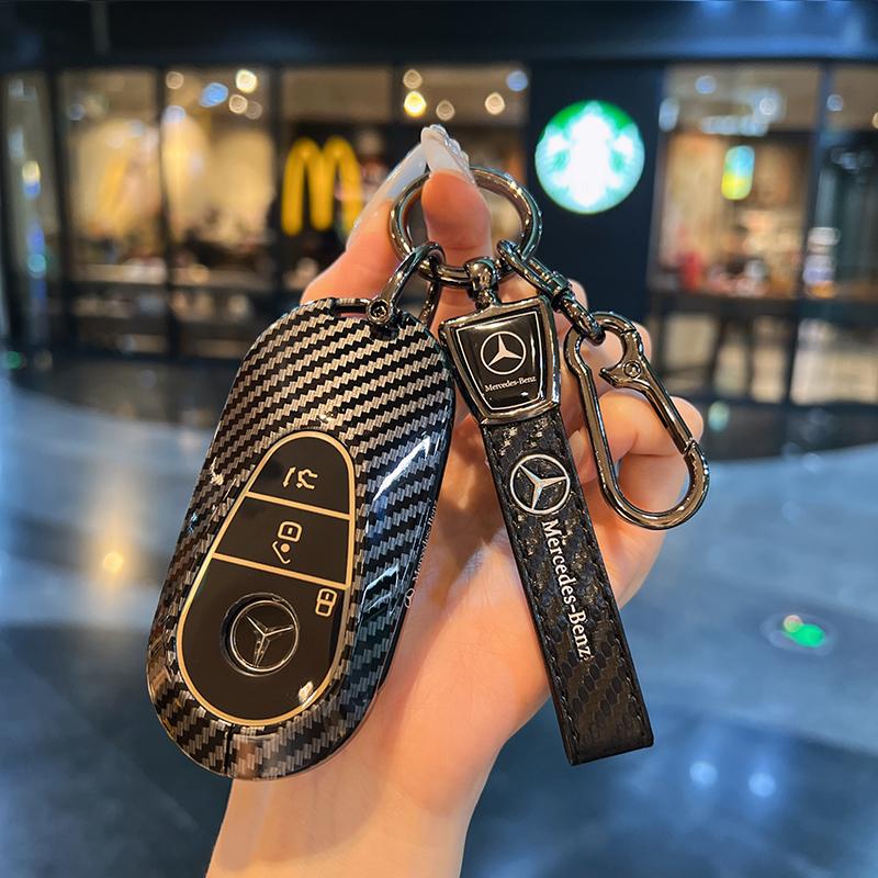 Carbon Fiber Car Key Case Cover Shell for Mercedes Benz A B C E Class GLS GLA GLK GLC CLS CLA AMG W204 W205 W212 W463 W176 ZS4