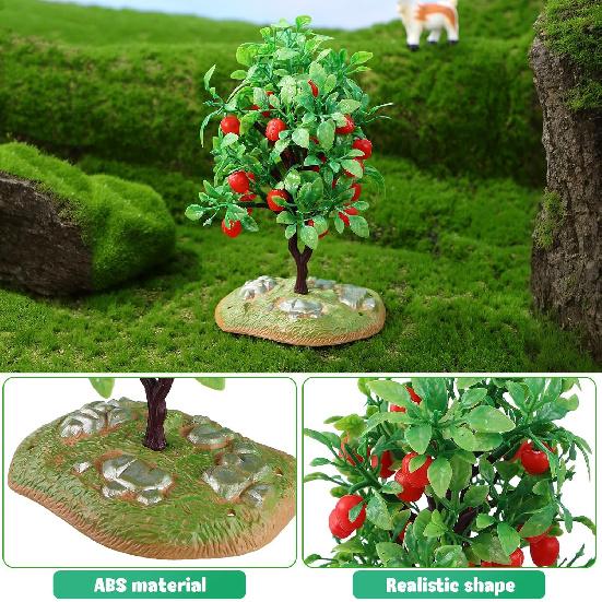 MAGICLULU 2pcs Mini Artificial Apple Trees Realistic Simulation Apple Trees Simulation Fruit Tree Micro Landscape Apple Trees for Landscaping Home