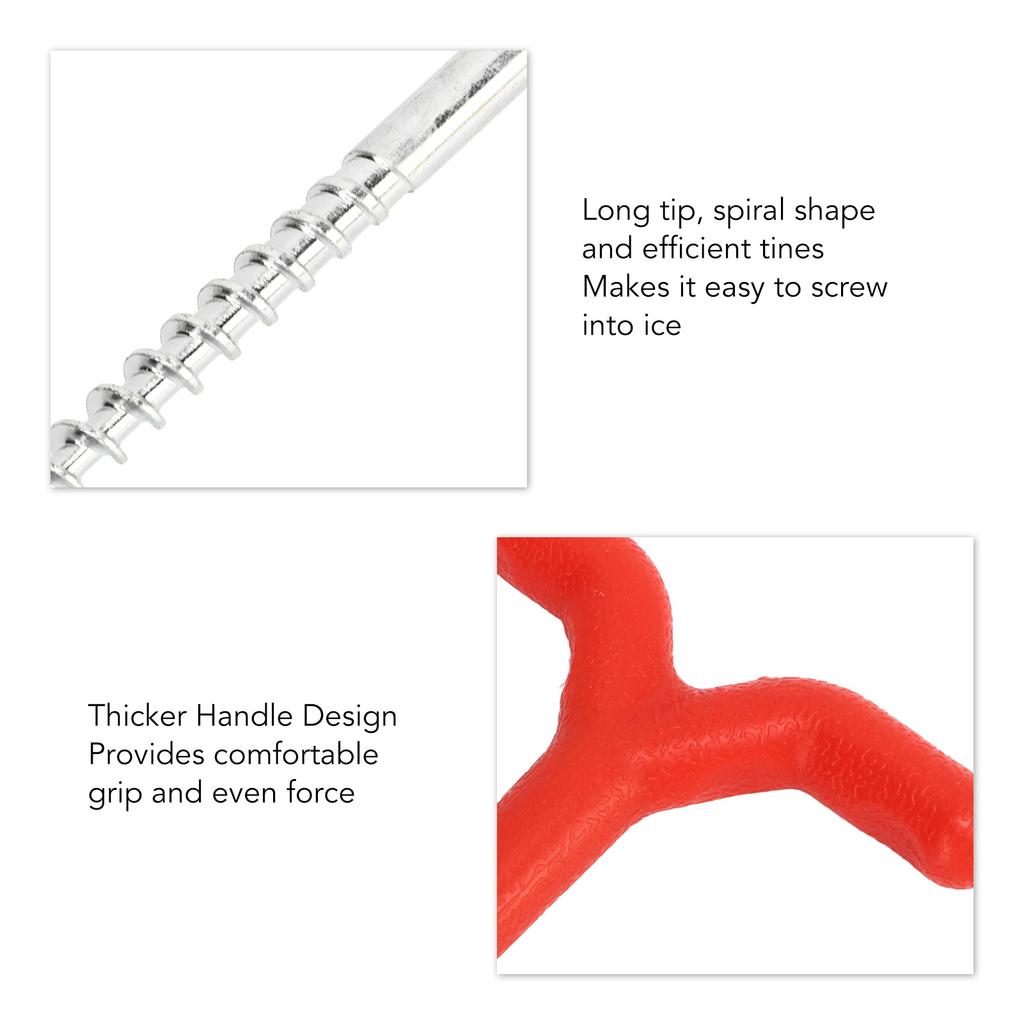 Ice Peg Drill Threaded Stainless Steel Multi Functional Ice Fishing Stake Nail Auger for Tent Shelter