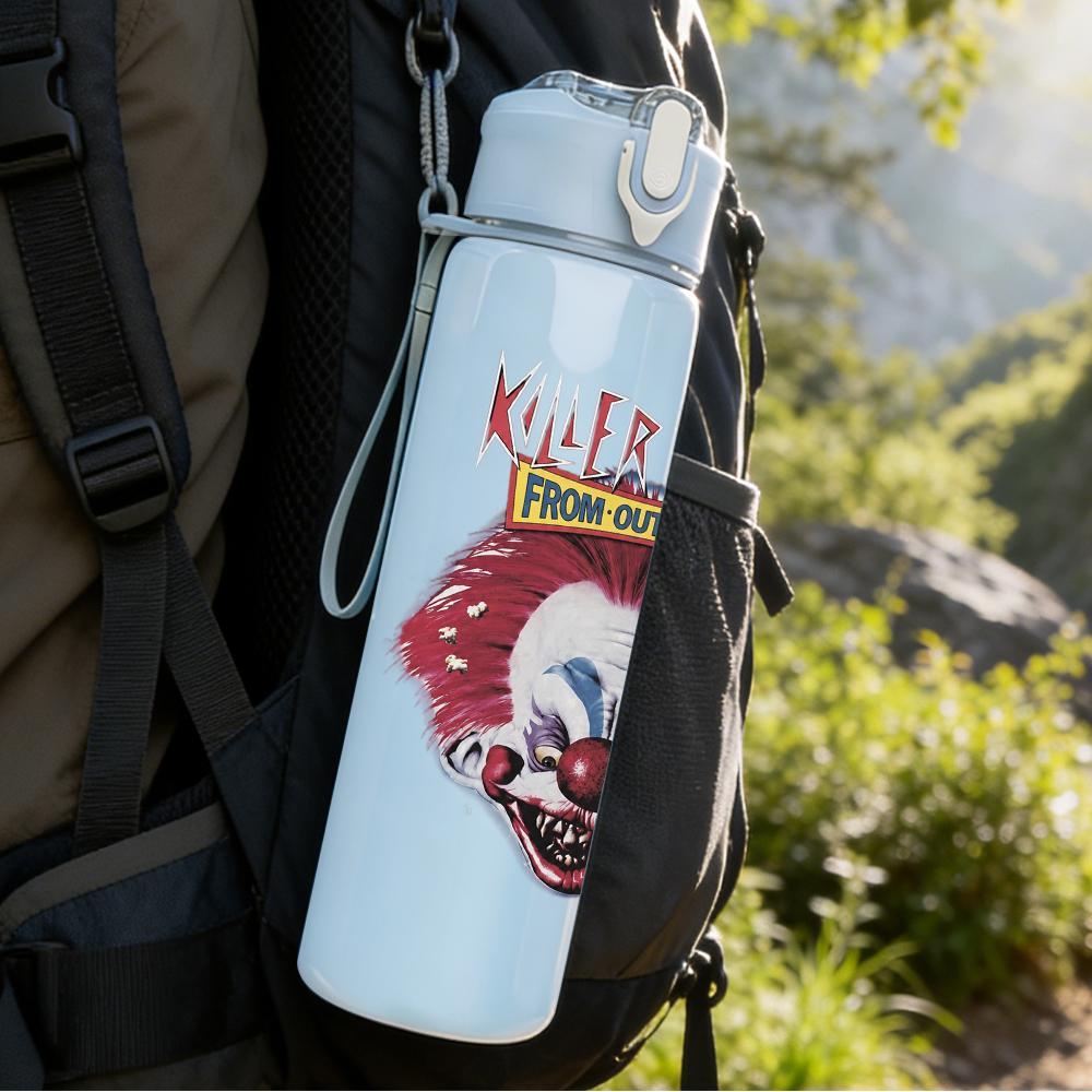 1PC Horror Clown Retro Skull Graphic Print 750ml Portable Sports Water Bottle Leakproof Gym Outdoor Travel Drink Cup