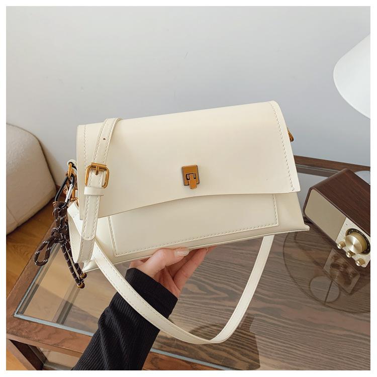 

Премиальная ретро сумка из масляной вощеной кожи женская 2025 новая простая и модная универсальная одноплечевая через плечо маленькая квадратная сумка покинуть белый