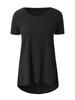 Women's Solid Color V-Neck Short Sleeve Longline T-Shirt Casual Loose Fit Summer Basic Tee Top Plus Size S-5XL