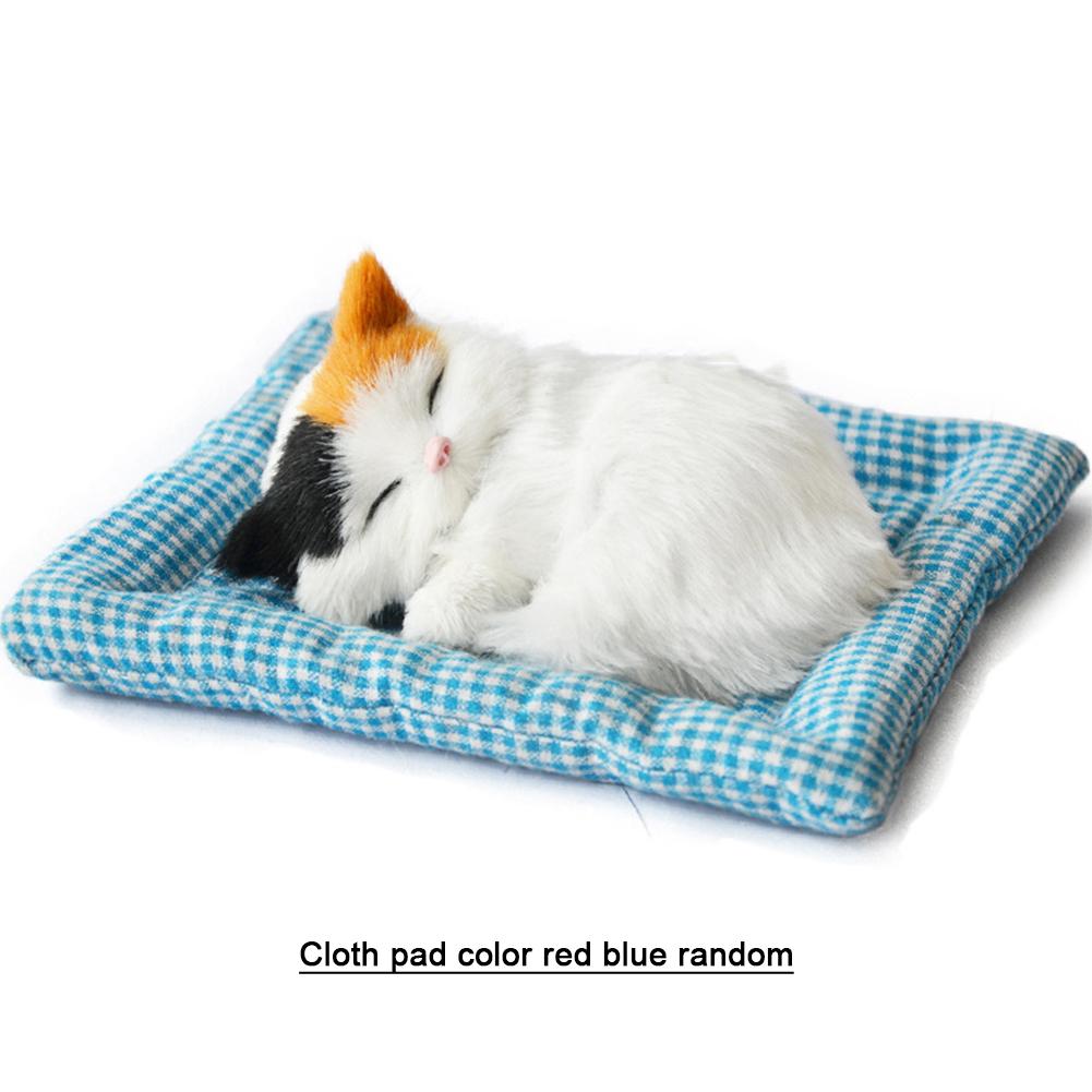 Simulation Mini Cat Cloth Pad Plush Cats Children Birthday Gifts Creative Imitation Ornaments Home Fireplace Decoration Supplies