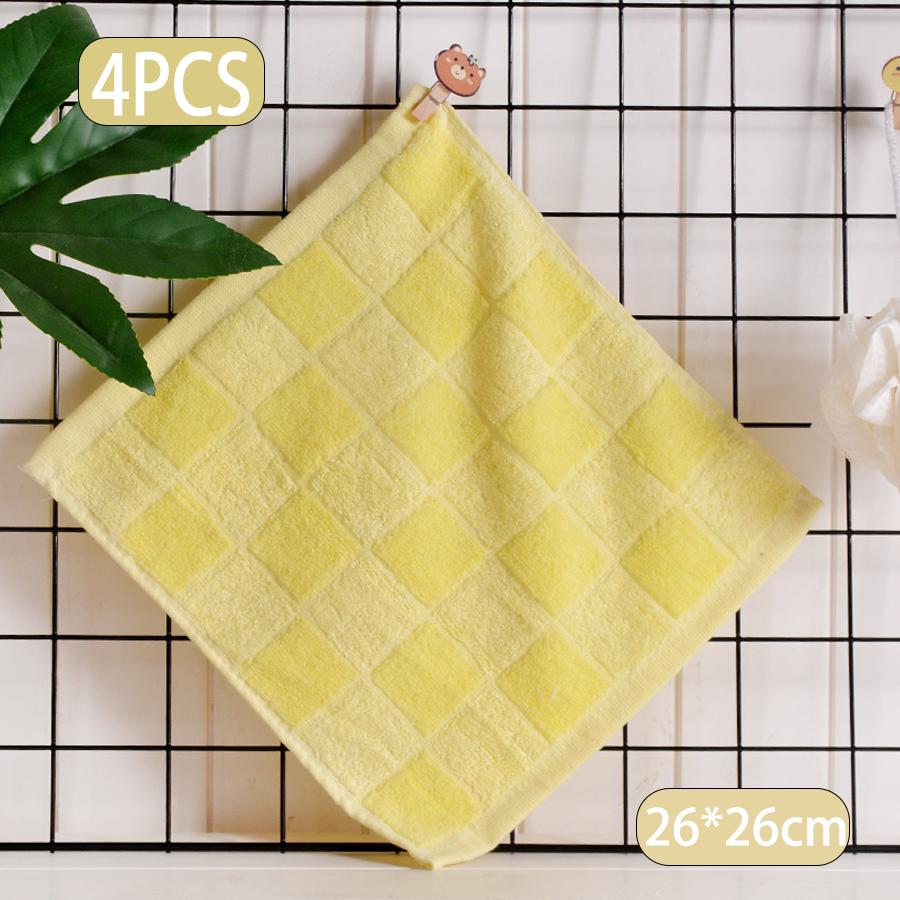 Packung mit 4, farbenfrohe karierte Handtücher, weich und bequem, geeignet zur Verwendung als Handtücher, Gesichtstücher und Kinder-Gesichtstücher.