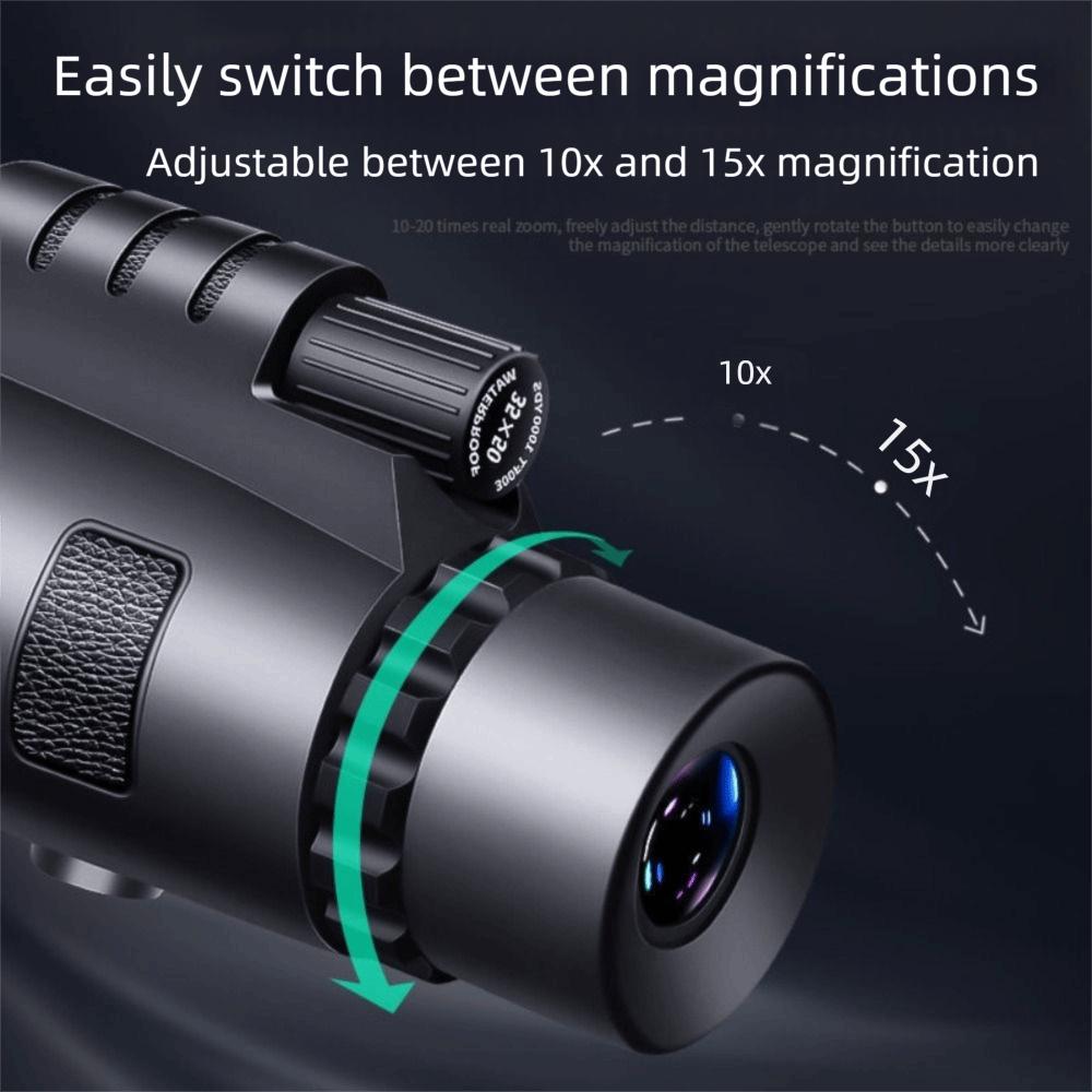12X HD Zoom Telescope BAK4 Portable Monocular Telescope Mobile Phone Photography