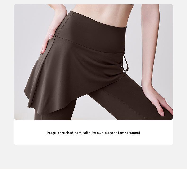 Dvoudílná sukně na jógu s kontrolou bříška, vysokým pasem a plisovanou klopou proti rozpakům pro ženy