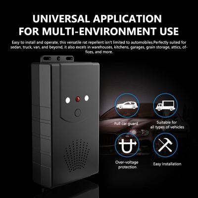 Car Under Hood Animal Repeller Rodent Rat Repellent Mice Repeller Deterrent Device with LED Strobe