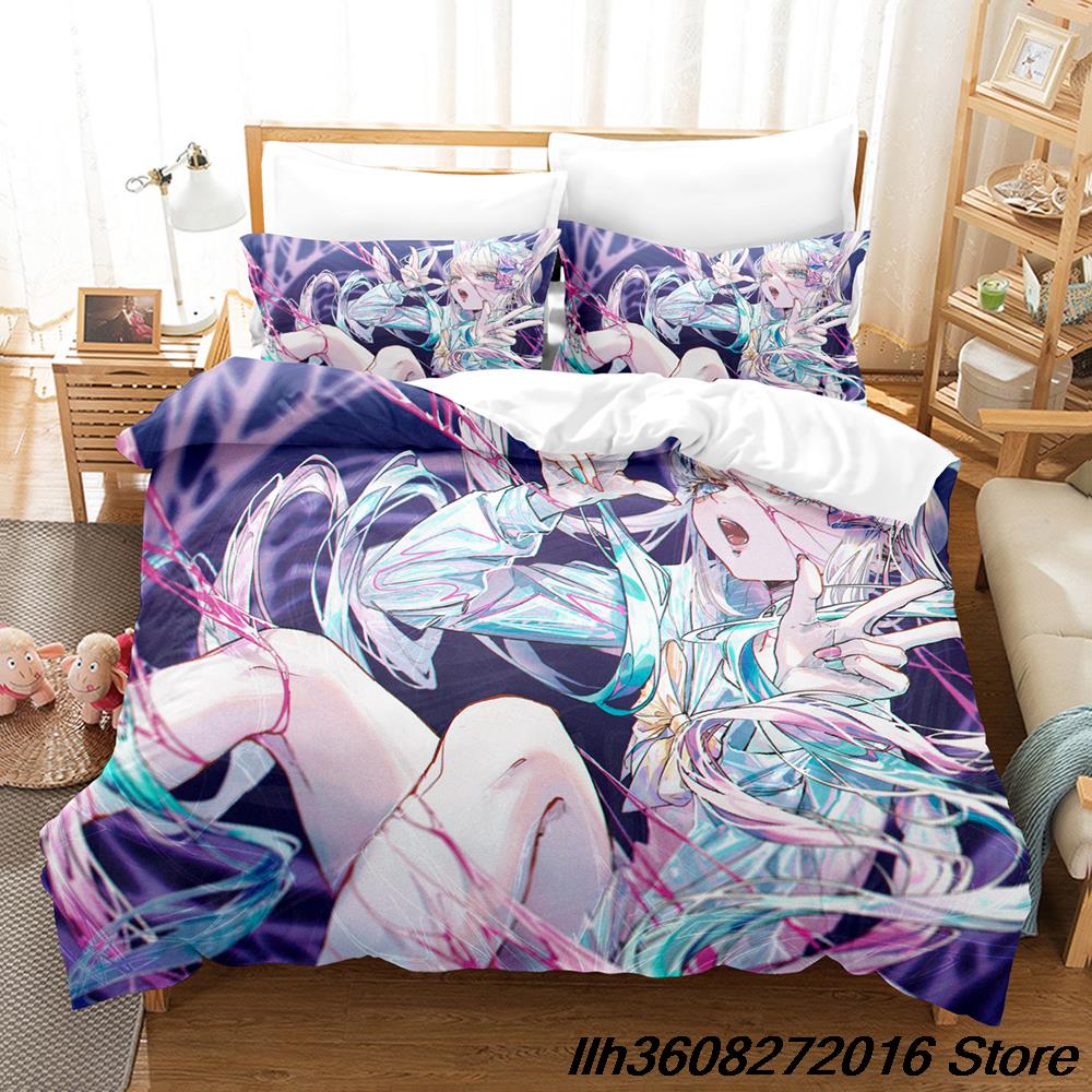 New Needy Girl Overdose Bedding Set Cartoon Anime Three-Piece Set Adult Kid Bedroom Duvetcover Sets 3D Kawaii Girls Conjunto De