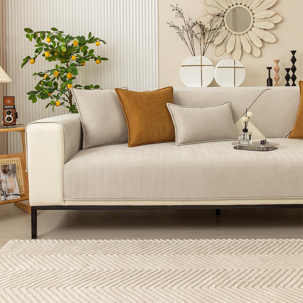 

Подушки для дивана в елочку из шенилла: Нескользящий, устойчивый к грязи, однотонный чехол в скандинавском стиле для всех сезонов 70*70cm (280g)