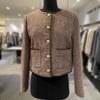 VOV Synthetic Leather Herringbone Trim Jacket