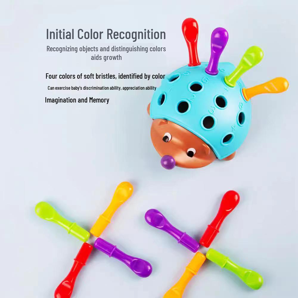 Montessori Hedgehog Puzzle: Educational Toy for Fine Motor Skills & Color Recognition (Ages 0-3)
