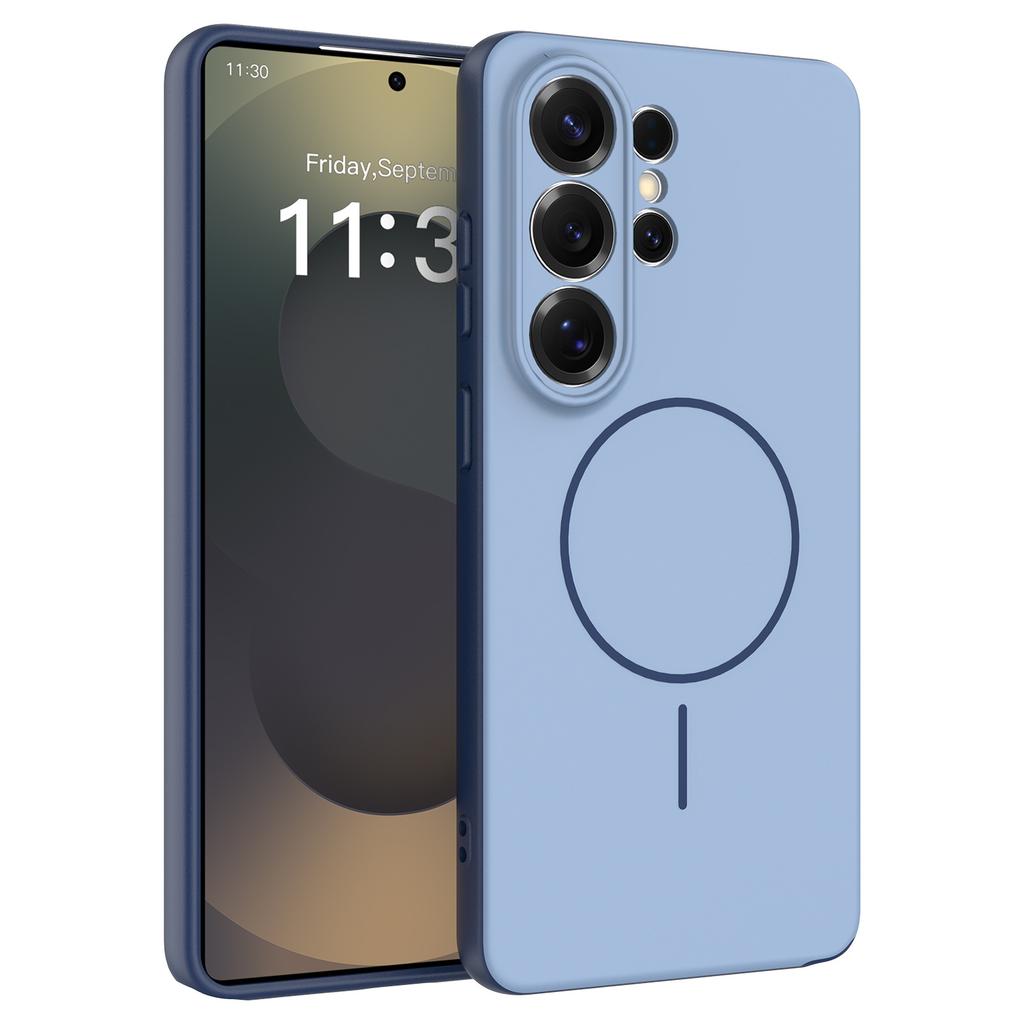 Suitable for Galaxy S25Edge Anti-drop Skin Feeling Mobile Phone Case Magnetic Suction S26Ultra Fine Hole Protective Case