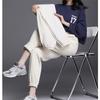Winter Korean Women Fleece Pant Casual Solid Elastic High Waist Lace-up Loose Female Trousers Thickening Warm Fashion Sweatpants