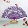Vintage Folding Fan Chinese Style Dance Performance Hand Fans Gold Powder Plastic Fan Art Craft Gift Home Decor