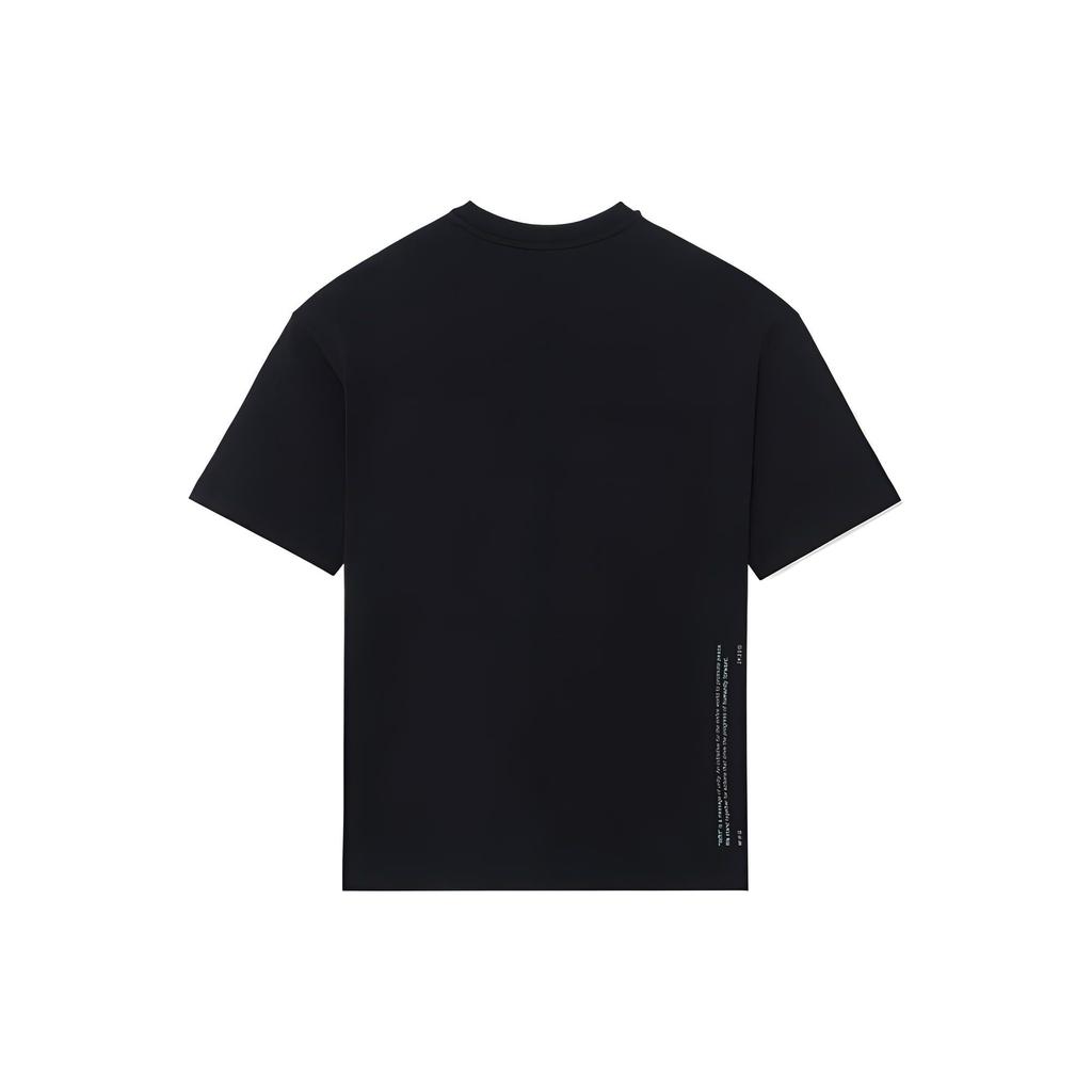 Li-Ning X Glare Artist Co-Branded Letter Print Round Neck T-Shirt Unisex Tops Black AHSS645-1