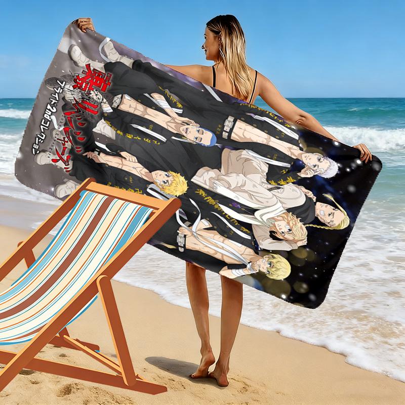 Tokyo Revengers 2D Flat Print Beach Towel, Large Soft Quick Dry Towel for Beach Camping SwimmingDSTJ0925233