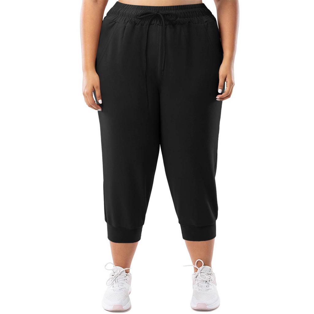 Women's Fashionable Casual Loose-Fit Cuffed 7/8-Length Plus Size Athletic Joggers