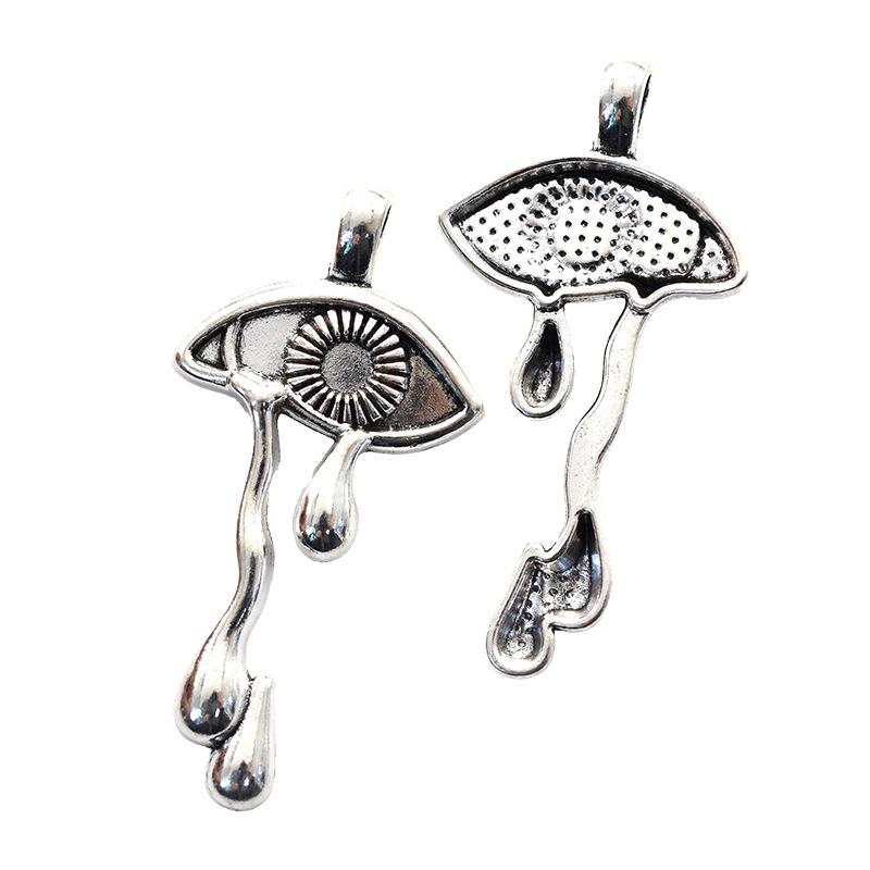 DIY Alloy Jewelry Accessories: 16 Antique Silver Horus Eye Pendants Set