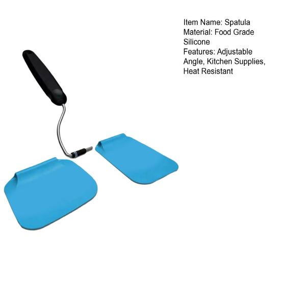 1/2 Pezzi Spatola Angolo Regolabile Uova Pancake Hamburger Girandola Flipper Resistente al Calore Utensili da Cucina Sicuro Antiaderente Silicone Teste Intercambiabili Raschietto
