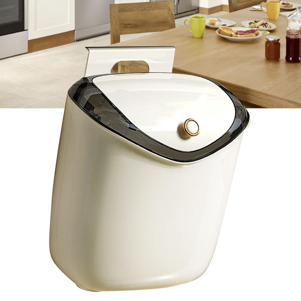 Hanging Small Trash Can Wall Mounted Punch Kitchen Compost Bin with Lid for Counter Top Under Sink Bathroom Living Room