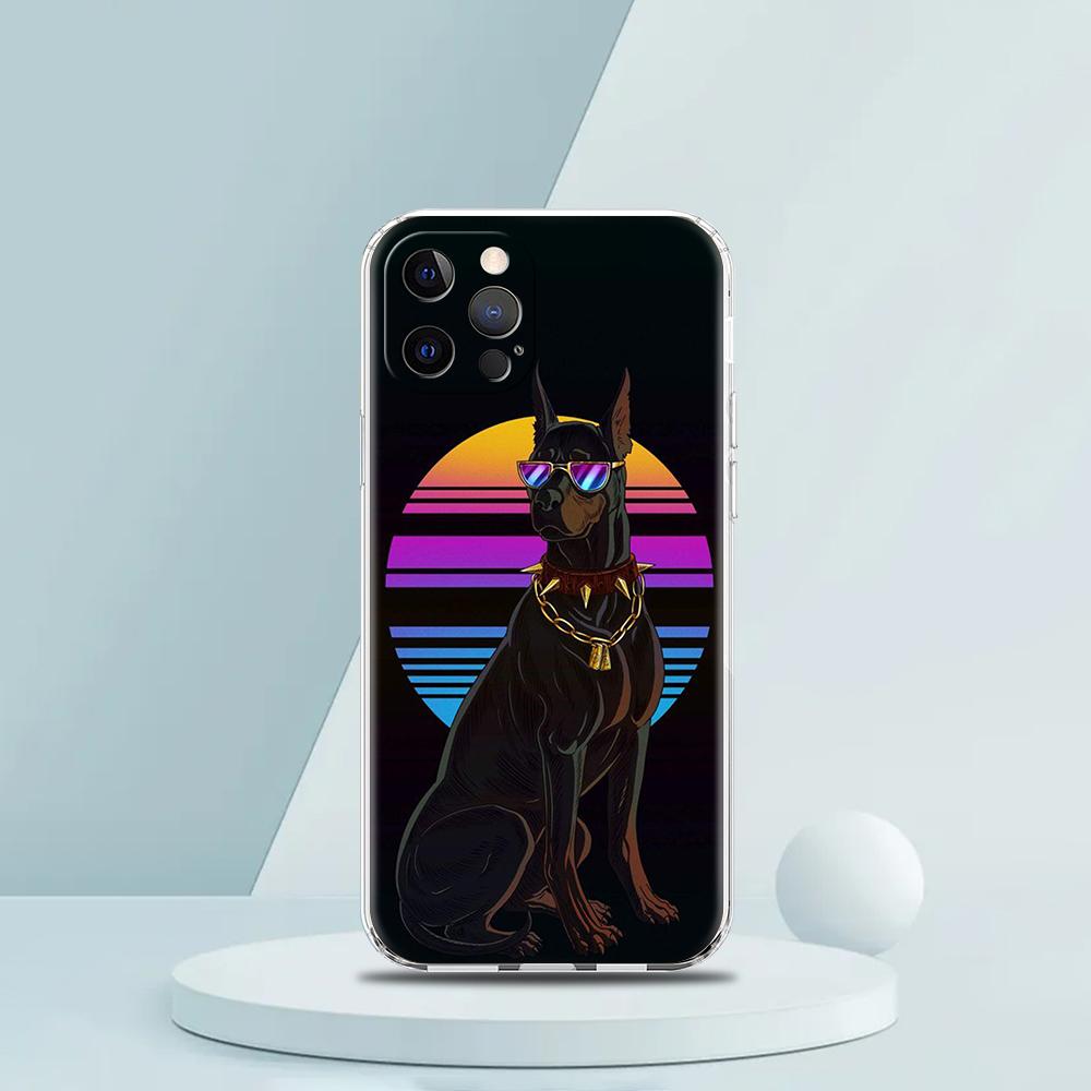 Doberman Dog Case for iPhone 16 15 14 13 12 Pro Max Cover Transparent Soft for iPhone 11 Pro Max 7 8 Plus XS XR Shell Capas Bags
