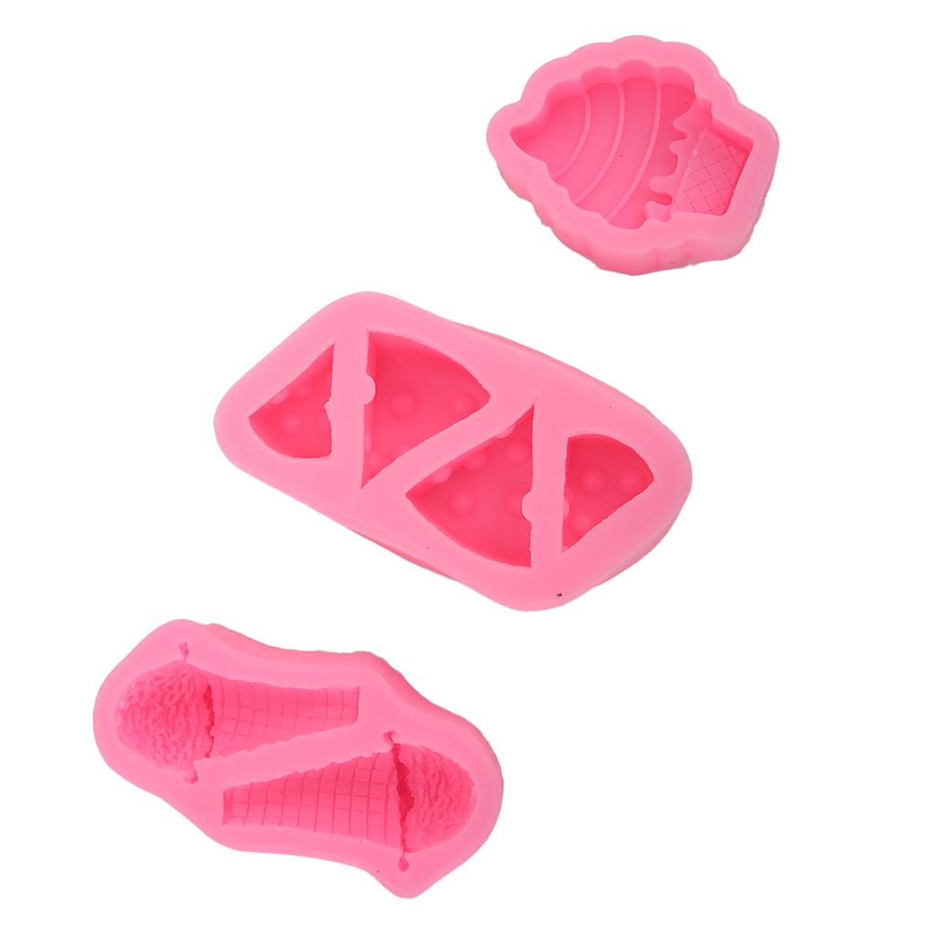 Ice Cream Silicone Fondant Molds Easy Demoulding 3D Ice Cream Mould for Birthday Decoration DIY Kitchen Baking