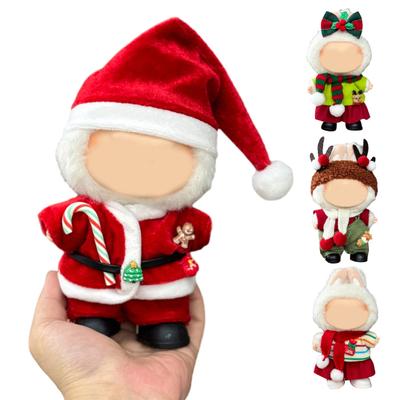 Vianočný kostým pre bábiku 17 cm Oblečenie pre bábiku Oblečenie Santa Clausa Čiapka Santa Doplňky Roztomilý kostým na prezliekanie pre Vianočné sviatky Zimné darčeky