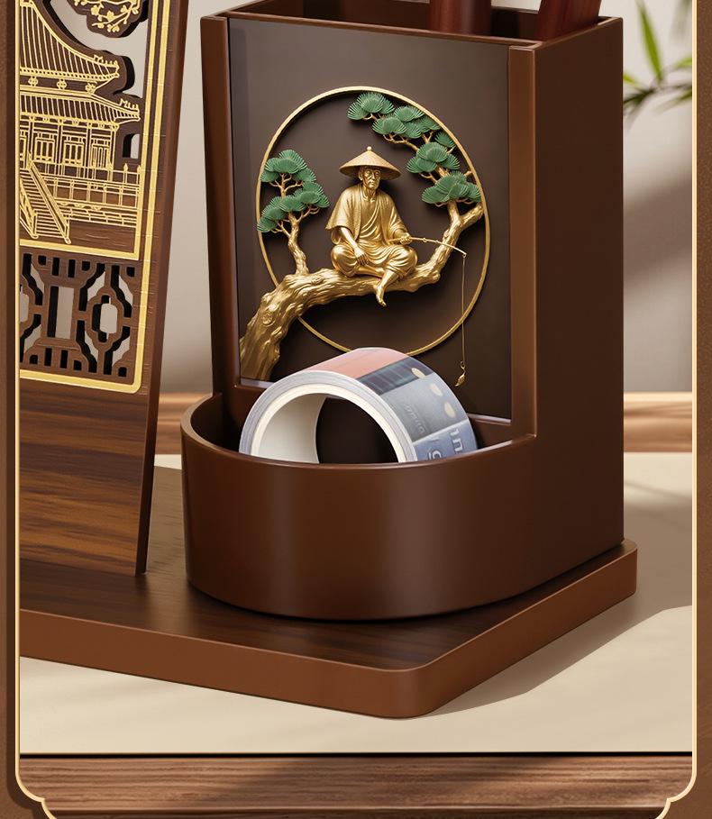 Customized 2026 Wooden Stand Enterprise Calendar – Creative Business Office Memo Gift Box