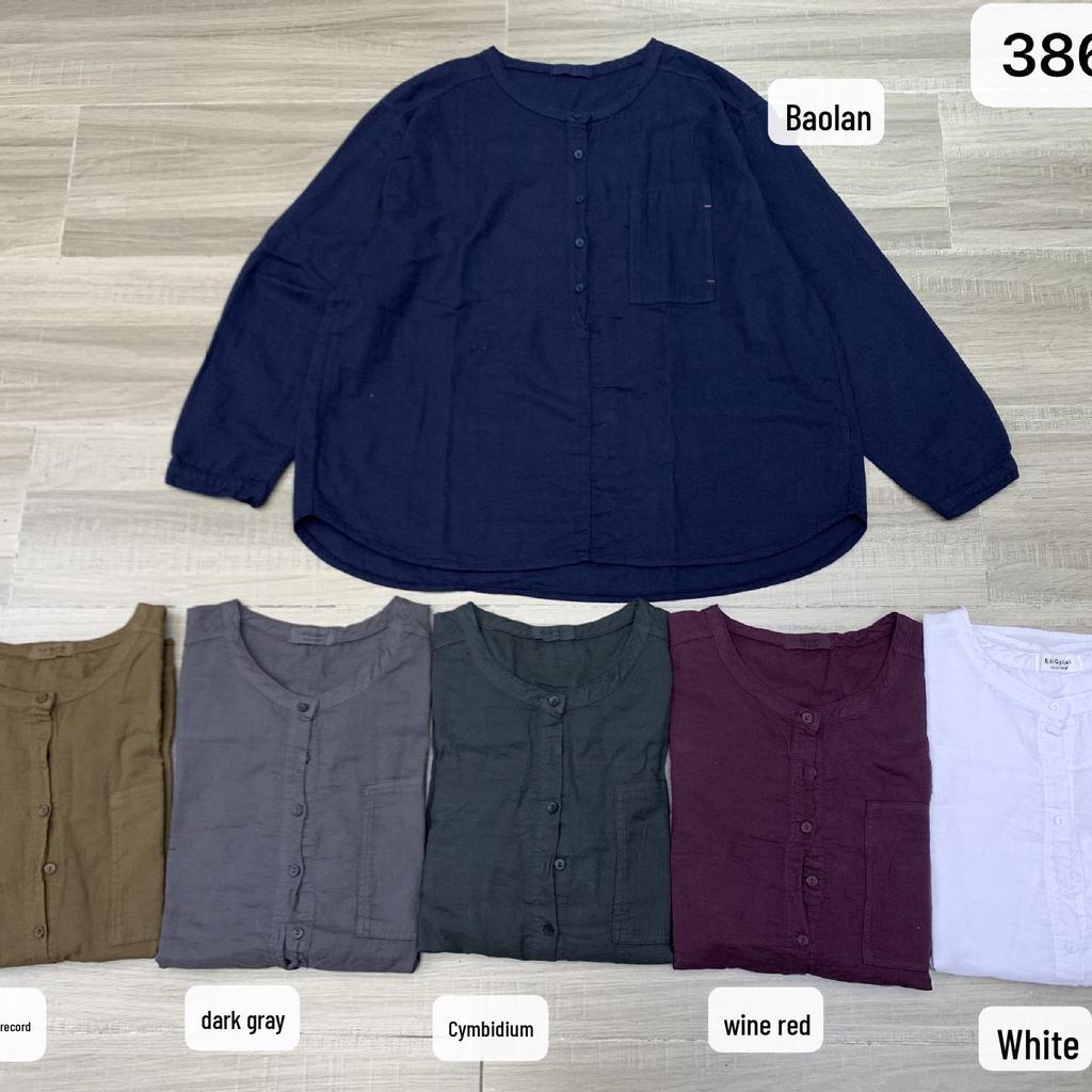 Retro Double-Layer Cotton Gauze Top: Versatile Half-Button Casual Pullover for Spring/Summer
