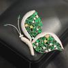 New Light Luxury Micro-zircon Green Butterfly Brooch Elegant Atmosphere Insect Pin Anti-light Corsage Women's Model