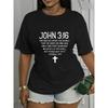 Women's Bible Verse Print T-Shirt Casual Crew Neck Short Sleeve Comfort Top