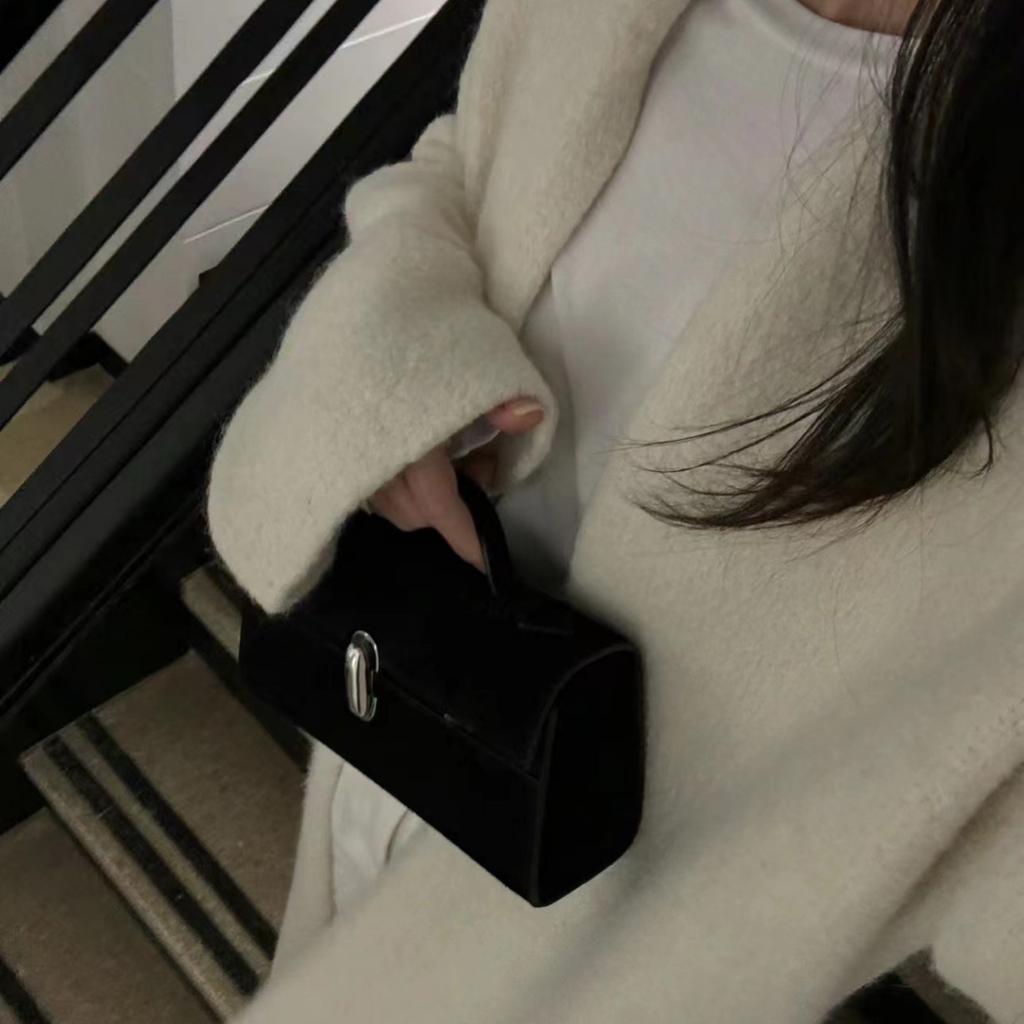 Handbag, Leather Clutch, Small Square Bag, French Simple Leather Bag, High-end Clutch Bag