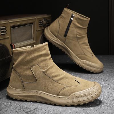 22 Four Seasons Student European and American Harajuku Casual Martin Boots Medium Top Board Shoes Retro Suede