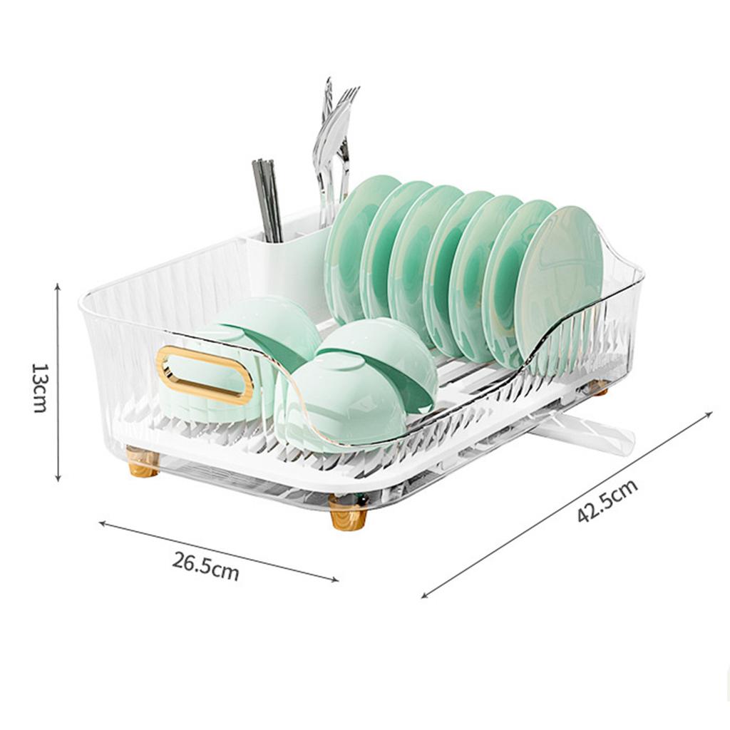 Dish Drying Rack Plastic Visualize Diversion Effluent Dish Diversion Rack for Chopsticks Bowl Plate Spoon Transparent
